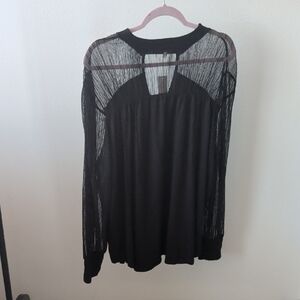 Maurices Black Sheer Sleeve Blouse
